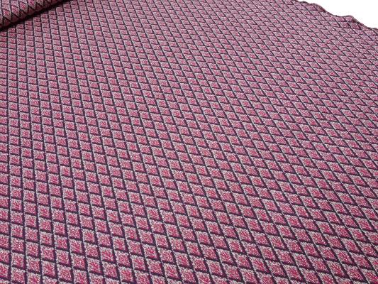 Stoff Viskose Lurex Glitzer Jersey retro Rauten Design pink lila weiß silber Kleiderstoff