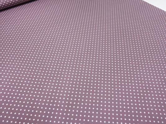 Stoff 100% Baumwolle Popeline mit 3 mm Punkte Pünktchen Design flieder beere weiß Kleiderstoff Blusenstoff Dekostoff!