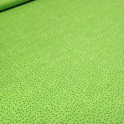 Stoff Baumwolle Popeline Querstretch mit 2 mm Punkte Pünktchen Design grün oliv Kleiderstoff Blusenstoff Dekostoff