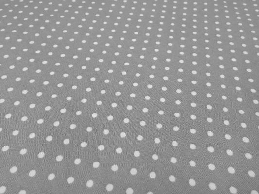 Stoff 100% Baumwolle Popeline mit 3mm Punkte Pünktchen Design grau weiß Kleiderstoff Blusenstoff Dekostoff