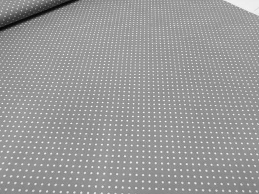 Stoff 100% Baumwolle Popeline mit 3mm Punkte Pünktchen Design grau weiß Kleiderstoff Blusenstoff Dekostoff