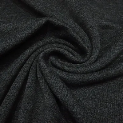 Stoff Sweatshirtstoff mit weicher angerauhter Innenseite und feinen Nadelstriefen Design anthrazit grau melange Kleiderstoff Hoodiestoff Kinderstoff