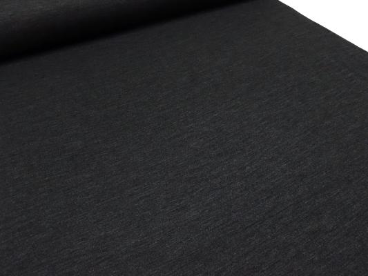 Stoff Sweatshirtstoff mit weicher angerauhter Innenseite und feinen Nadelstriefen Design anthrazit grau melange Kleiderstoff Hoodiestoff Kinderstoff