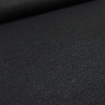 Stoff Sweatshirtstoff mit weicher angerauhter Innenseite und feinen Nadelstriefen Design anthrazit grau melange Kleiderstoff Hoodiestoff Kinderstoff