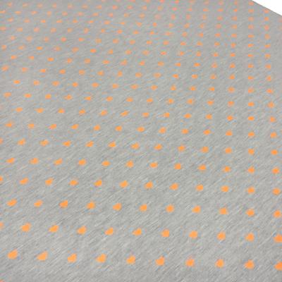 Stoff Baumwolle Jersey Herzen hellgrau melange neon orange Kleiderstoff Kinderstoff
