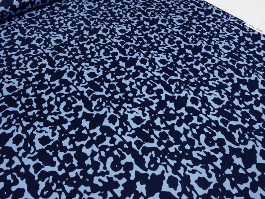 Stoff Baumwolle Stretch Satin mit Abstrakt Design hellblau weiß Kleiderstoff Hosenstoff Kostümstoff
