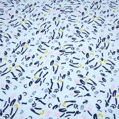Stoff Modal Jersey mit abstrakten grafischen Design hellblau blau rosa grau curry Kleiderstoff Kinderstoff