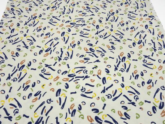 Stoff Modal Jersey Tupfen Abstrakt Geometrische Muster Design sand blau grün gelb braun Kleiderstoff Kinderstoff