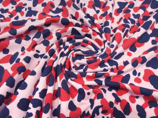Stoff Modal Jersey Tupfen Flecken Design rosa rot blau Kleiderstoff Kinderstoff