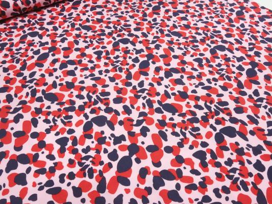 Stoff Modal Jersey Tupfen Flecken Design rosa rot blau Kleiderstoff Kinderstoff