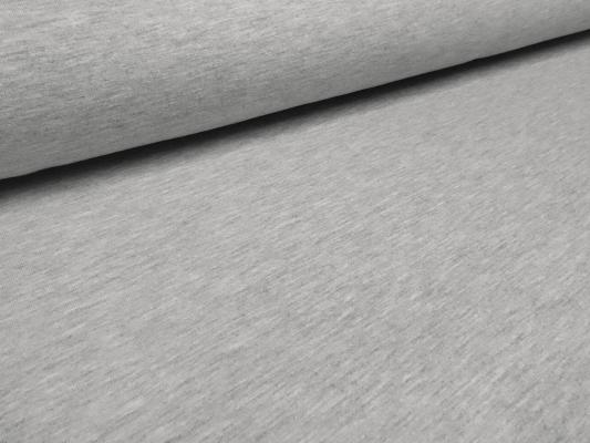Stoff Baumwolle French Terry Sweatshirtstoff Sommersweat uni hellgrau melange