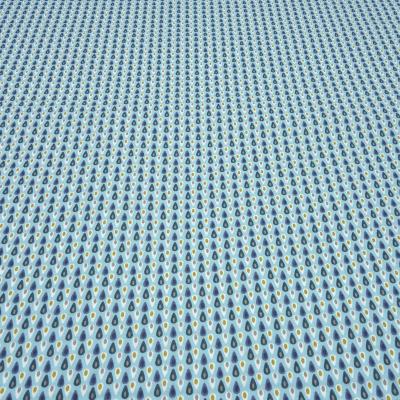 Stoff 100% Baumwolle Popeline mit Tropfen Design türkis blau weiß senf bunt Kleiderstoff Kinderstoff Dekostoff