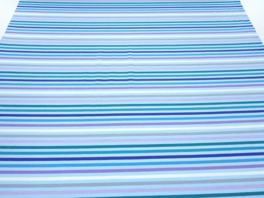 Stoff Baumwolle Jersey mit 5 mm Streifen Design blau grün grau flieder weiß bunt gestreift Kleiderstoff Kinderstoff