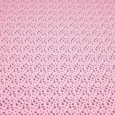 Stoff Baumwolle Jersey mit Blumenmuster Streublumen Design rosa pink schwarz bunt Kleiderstoff Kinderstoff
