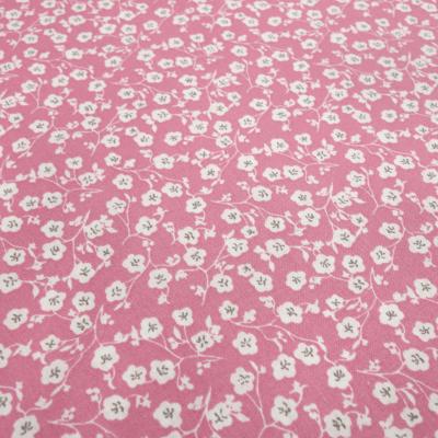 Stoff Baumwolle Popeline mit Streublumen Blumen Ranken Design rosa weiß Blusenstoff Kleiderstoff Dekostoff
