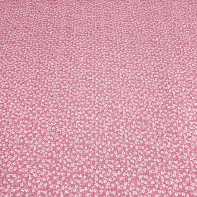 Stoff Baumwolle Popeline mit Streublumen Blumen Ranken Design rosa weiß Blusenstoff Kleiderstoff Dekostoff