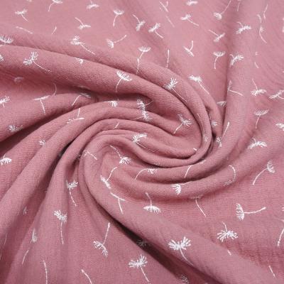 Stoff 100% Baumwolle Musselin Double Gauze Pusteblume Design rosa weiß Blusenstoff Spucktuch Kinderstoff