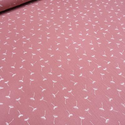 Stoff 100% Baumwolle Musselin Double Gauze Pusteblume Design rosa weiß Blusenstoff Spucktuch Kinderstoff