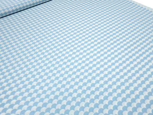 Stoff 100% Baumwolle Popeline grafischen Muster Schuppen Design blau weiß Kleiderstoff Kinderstoff Dekostoff