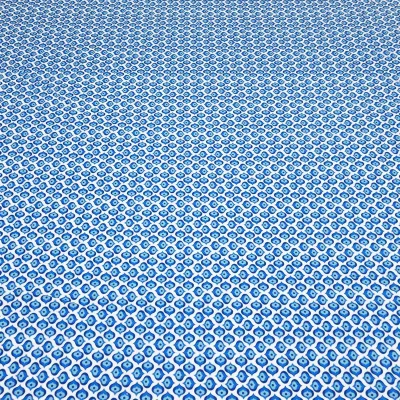 Stoff Baumwolle Popeline Tante Ema mit Ornamente Tropfen Design weiß blau hellblau Kleiderstoff Blusenstoff Kinderstoff