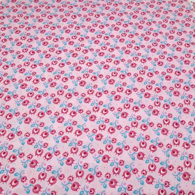 Stoff Baumwolle Popeline Tante Ema Tulpen Blumenmuster Design rosa pink türkis weiß Kleiderstoff Blusenstoff Kinderstoff Dekostoff