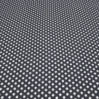 Stoff 100% Baumwolle Popeline mit 9 mm Punkte Pünktchen Design schwarz weiß Kleiderstoff Blusenstoff Dekostoff