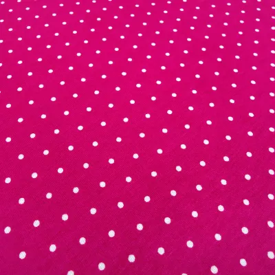 Stoff Viskose Jersey mit 2 mm Punkte Pünktchen Design pink weiß Kleiderstoff Kinderstoff