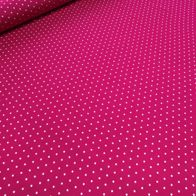 Stoff Viskose Jersey mit 2 mm Punkte Pünktchen Design pink weiß Kleiderstoff Kinderstoff
