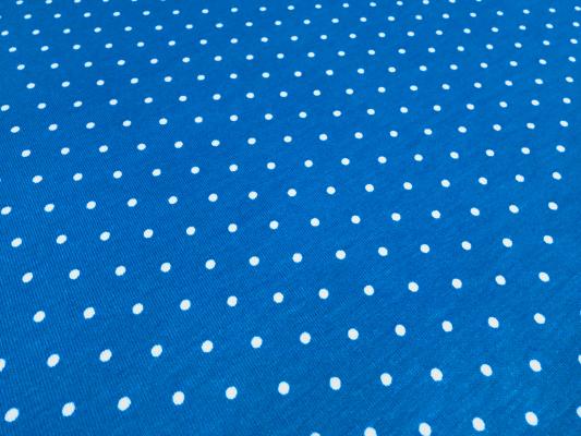 Fabric viscose jersey with 2 mm dots dots design blue-turquoise white dress fabric children's fabric