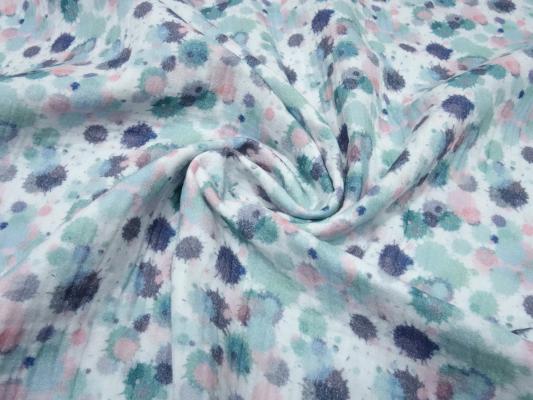 Fabric cotton muslin double gauze spots dots white mint green pink gray blouse fabric burp cloth