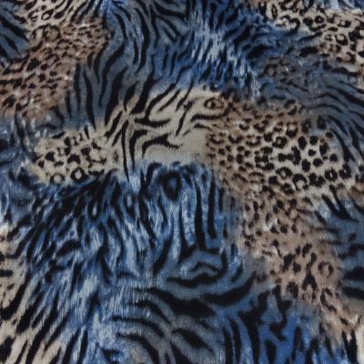 Stoff Viskose Jersey Leo Tiger Tierfellimitat Design blau braun beige schwarz Kleiderstoff