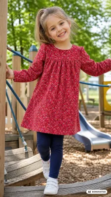 Cord Feincord Stoff 100% Baumwolle Vögel Schmetterlinge Blumen rot bunt