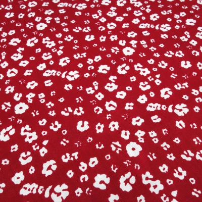 Stoff Baumwolle Popeline Blumen Streublumen Design rot weiß Blusenstoff Kleiderstoff Dekostoff