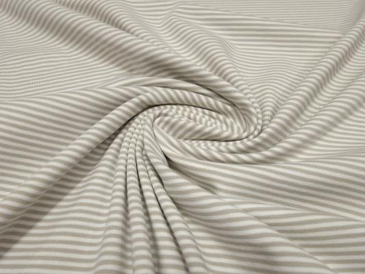 Stoff Baumwolle Jersey mit 2 mm Streifen Nadelstreifen Design sand beige ecrú gestreift Kleiderstoff Kinderstoff