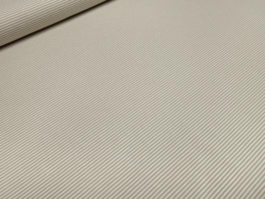 Stoff Baumwolle Jersey mit 2 mm Streifen Nadelstreifen Design sand beige ecrú gestreift Kleiderstoff Kinderstoff