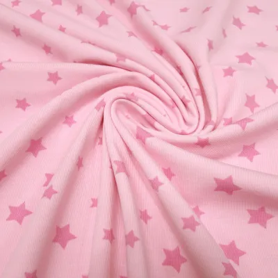 Stoff Baumwolle Jersey Sterne rosa pink Kinderstoff Kleiderstoff