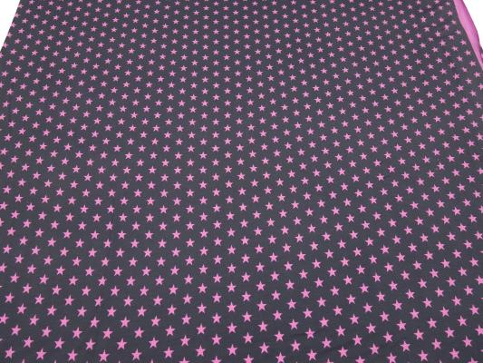 Stoff Baumwolle Jersey mit Sterne Design grau rosa Kinderstoff Kleiderstoff
