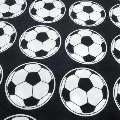 Cotton poplin fabric with black and white soccer ball design clothing fabric children's fabric cecorative fabric