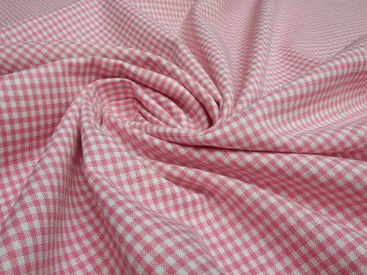 Stoff Baumwolle 2 mm Zefir Karo rosa weiß kariert Kleiderstoff Kinderstoff Dekostoff