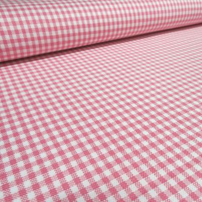 Stoff Baumwolle 2 mm Zefir Karo rosa weiß kariert Kleiderstoff Kinderstoff Dekostoff