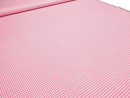 Stoff Baumwolle 2 mm Zefir Karo rosa weiß kariert Kleiderstoff Kinderstoff Dekostoff