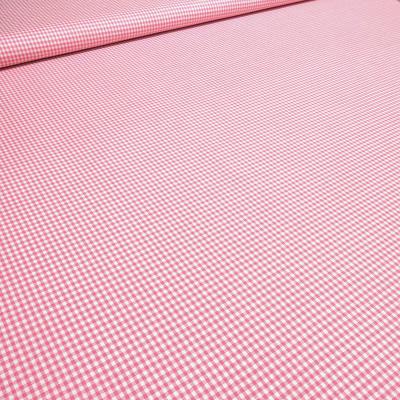 Stoff Baumwolle 2 mm Zefir Karo rosa weiß kariert Kleiderstoff Kinderstoff Dekostoff