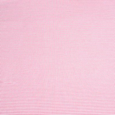 Stoff Baumwolle 2 mm Zefir Karo rosa weiß kariert Kleiderstoff Kinderstoff Dekostoff