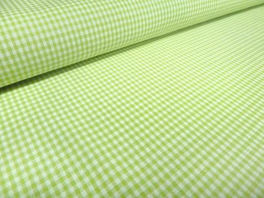 Stoff Baumwolle 2 mm Zefir Karo grün weiß kariert Kleiderstoff Dekostoff Blusenstoff