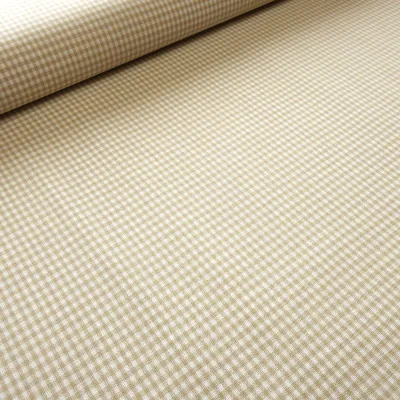 Stoff Baumwolle Zefir Karo 2 mm beige weiß kariert Kleiderstoff Dekostoff Blusenstoff Trachtenstoff
