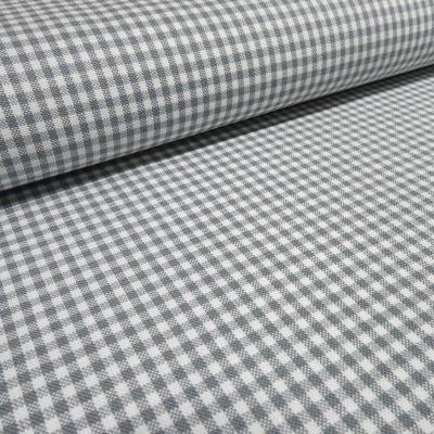 Stoff Baumwolle 2 mm Zefir Karo weiß hellgrau kariert Kleiderstoff Blusenstoff Dekostoff