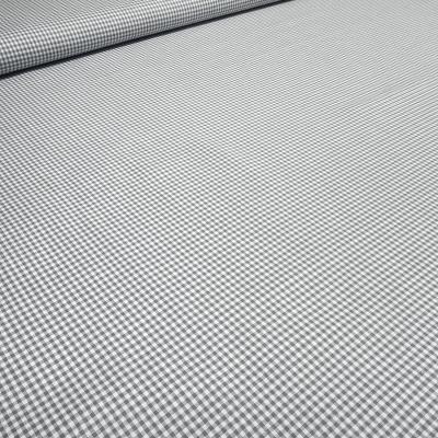 Stoff Baumwolle 2 mm Zefir Karo weiß hellgrau kariert Kleiderstoff Blusenstoff Dekostoff