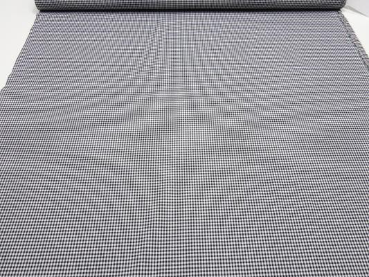 Stoff Baumwolle Zefir Karo 2 mm in schwarz weiß Kleiderstoff Dekostoff Blusenstoff