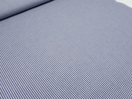 Stoff Baumwolle Zefir Karo 2 mm in dunkel blau weiß kariert Kleiderstoff Busenstoff Dekostoff