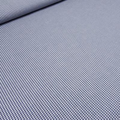 Stoff Baumwolle Zefir Karo 2 mm in dunkel blau weiß kariert Kleiderstoff Busenstoff Dekostoff